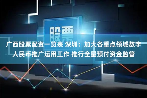 广西股票配资一览表 深圳：加大各重点领域数字人民币推广运用工作 推行全量预付资金监管